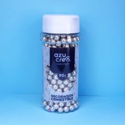 Perle de zahar Argintii 6mm...